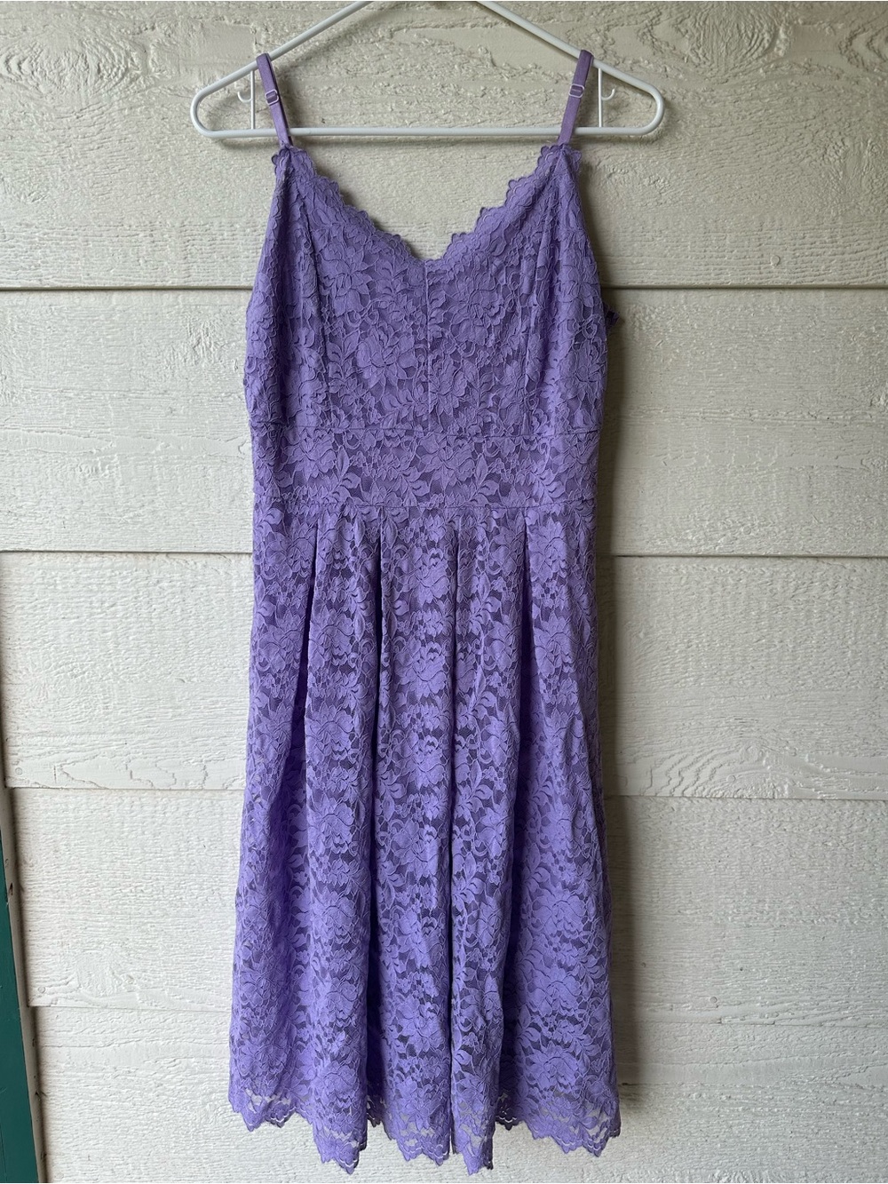 Purple floral lace midi dress